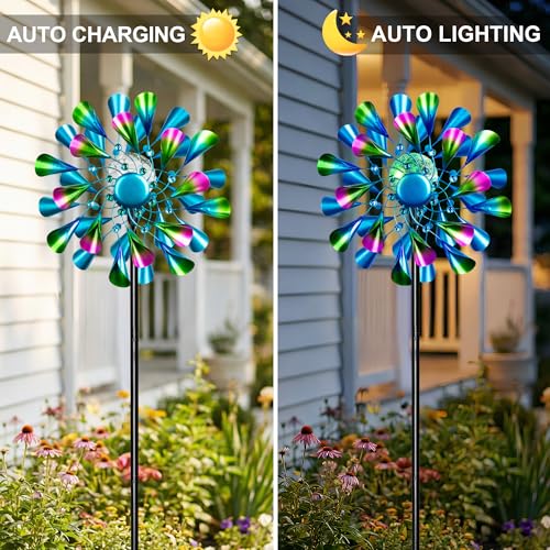 Solar Wind Spinner Outdoor Metal
