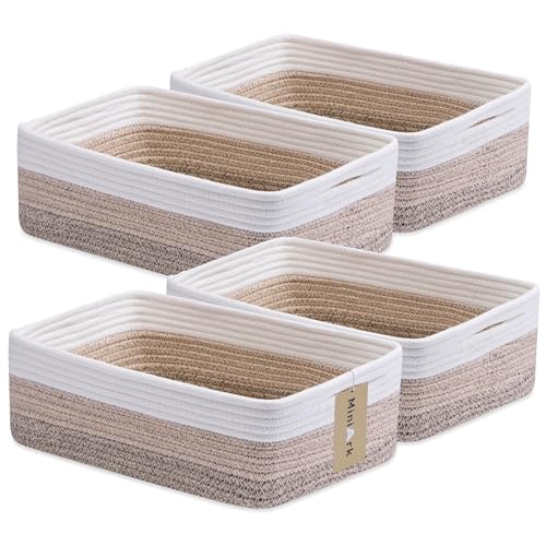 Large Shallow Organizing Baskets 15x11x5.1 Inches (4 Count)
