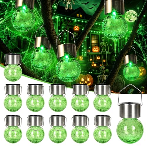 Halloween Solar Lights Outdoor Solar Hanging Lanterns Outside 12PC (12 Count)