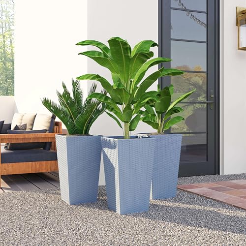 24 in Taper Tall Planters for Outdoor Plants Set of 3 (3 Count)
