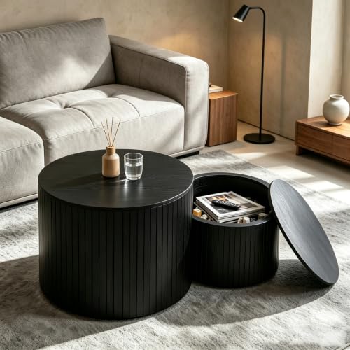 Round Nesting Coffee Table Set of 2 (2 Count)