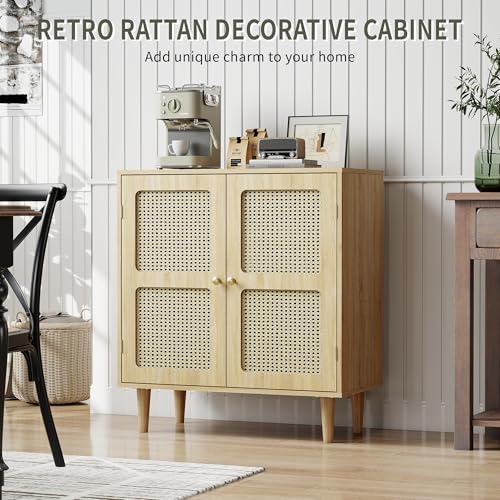 Rattan Sideboard Buffet Cabinet with Storage