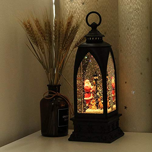 12” Christmas Snow Globe Lantern Snowman with Music & Timer