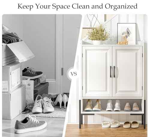 Farmhouse Shoe Cabinet with Doors