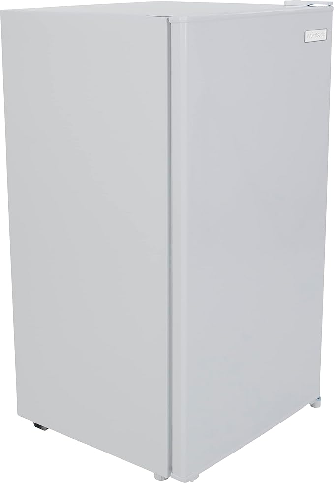 West Bend Mini Fridge Compact Refrigerator for Home Office or Dorm, with Reversible Door, Energy Star Rated, 3.3-Cu.Ft., White