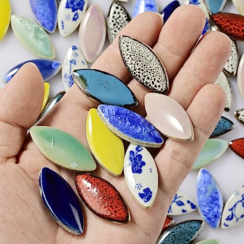 70 Pieces Petal Ceramic Tiles Mosaic Tiles