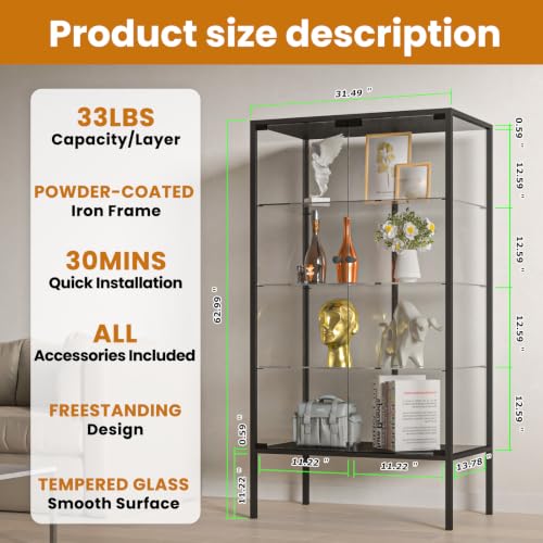 Iron Frame Glass Display Cabinet