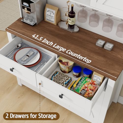 67.7 Inch Farmhouse Pantry Storage Cabinet with Sliding Barn Doors