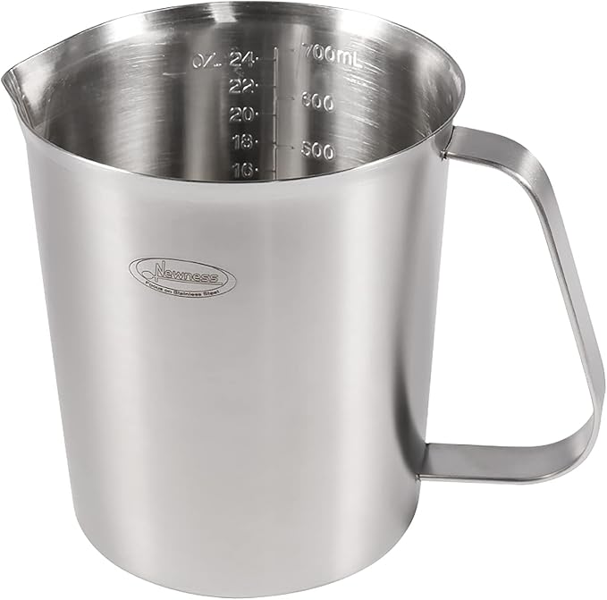 Measuring Cup, [Upgraded, 3 Measurement Scales, Including Cup Scale, ML Scale, Ounce Scale], Newness Stainless Steel Measuring Cup with Marking with Handle, 24 Ounces (0.7 Liter, 3 Cup) (Pack of 2)