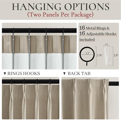 Extra Long Custom 100 Inch Viral Curtains with Pinch Pleat Clips (2 Count)