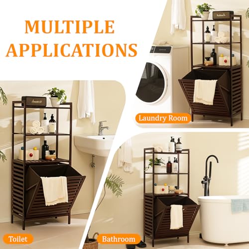 Tilt Out Laundry Hamper with 3 Tier