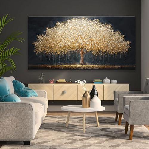 Large Wall Art Prints Gold Tree Of Life Artwork Canvas Art Wall Decor Painting Prints Gold Tree Large Abstract Wall Decor Picture For Living Room Bedroom Home Office Artwork 39"X 78"