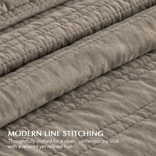 HOME 100% Cotton Modern Lines Quilt Set Queen Size