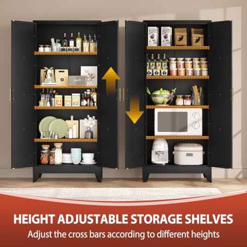 71" H Tall Kitchen Storage Cabinet with Doors
