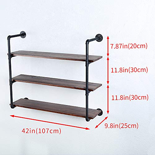Industrial Pipe Shelves With Wood Planks