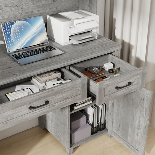 Farmhouse 61'' Executive Desk with 5 Drawers
