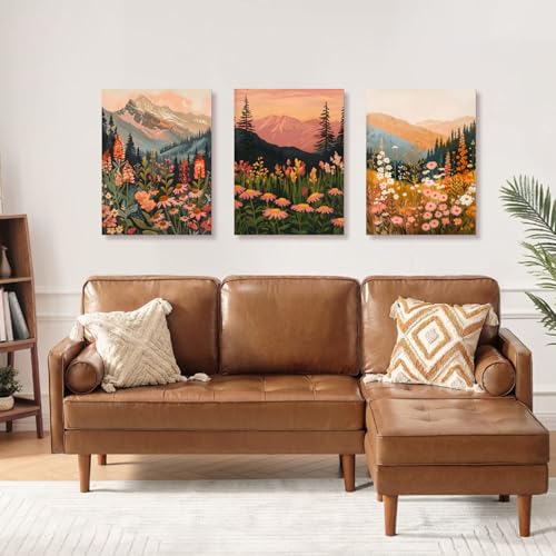 Framed Mountain Wildflower Wall Art Set of 3 (3 Count)
