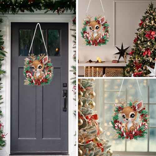 Christmas Deer Diamond Art Hanging Kits for Adult
