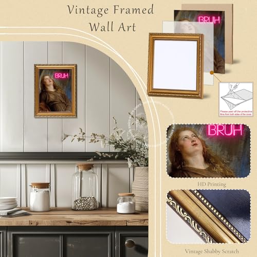 Vintage Gold Framed Wall Art for Home Decor