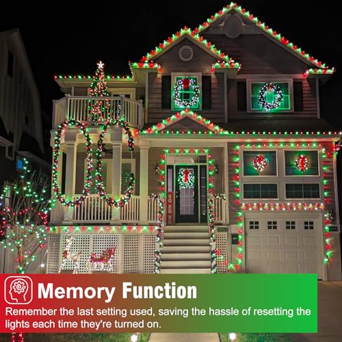 Red and Green Christmas Lights Outdoor