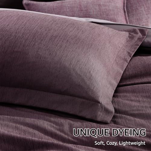 Super King Comforter Set 7 Pieces Italian Plum Bed in a Bag