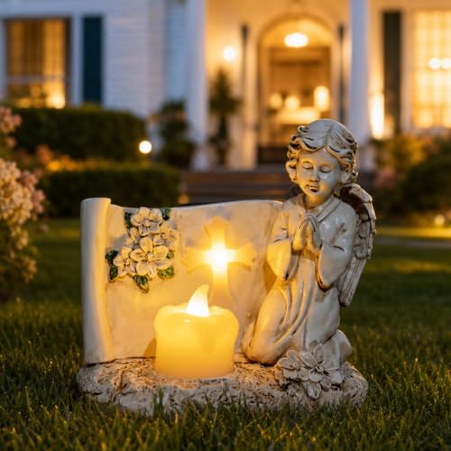 Solar Angel Statue Lights for Cemetery & Garden Memorial with LED Lights Gift for Loss of Loved