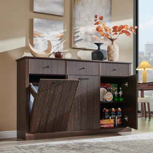Triple Tilt Out Trash Can Cabinet