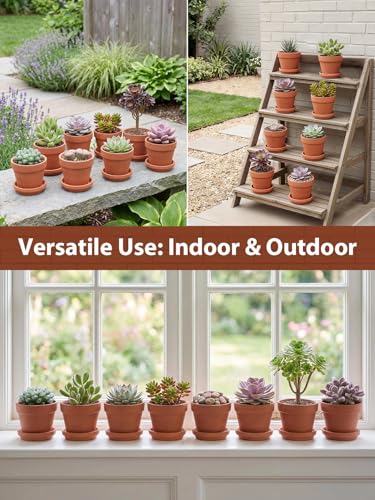 4 Inch Terracotta Pots with Saucers