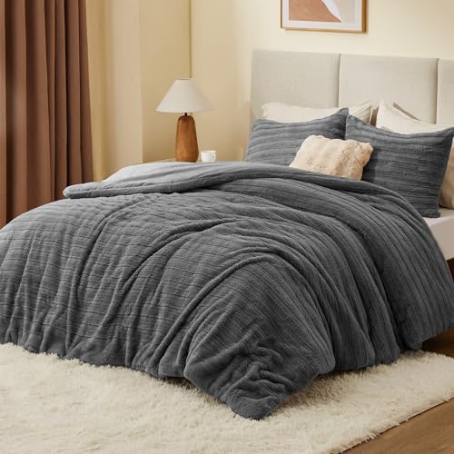 Faux Fur Queen Comforter Set