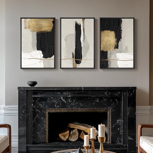 Framed Black and White Abstract Wall Art Set (3 Count)