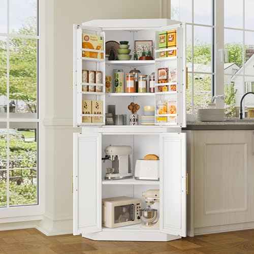 63" Metal Corner Kitchen Pantry Cabinet