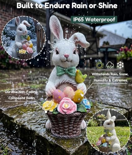 Solar Rabbit Garden Statue