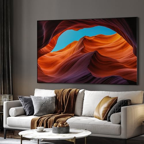 46"x72" Extra Large Framed Wall Art Antelope Canyon Rock Formation with Vibrant Colors for Home Living Room Bedroom Decor