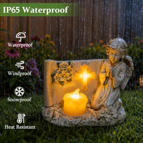 Solar Angel Statue Lights for Cemetery & Garden Memorial with LED Lights Gift for Loss of Loved