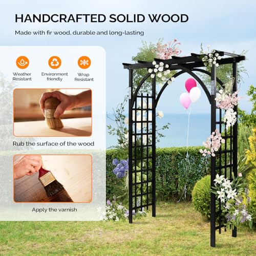 85in Wooden Arbor Garden Arch