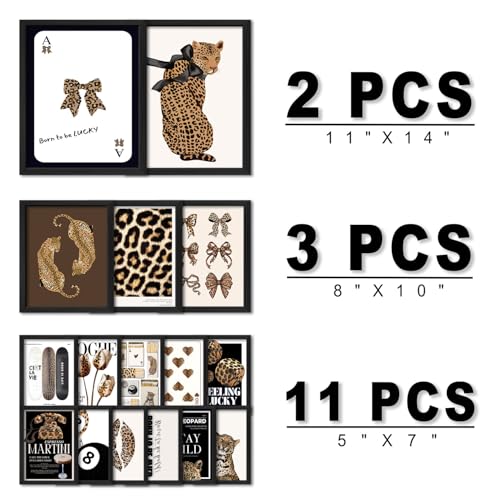 16 PCS Framed Leopard Wall Art Decor (16 Count)