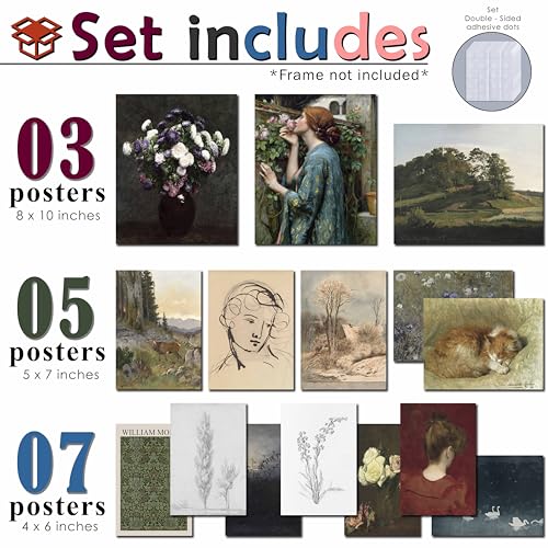 15PCS Unframed Dark Academia Vintage Art (15 Count)