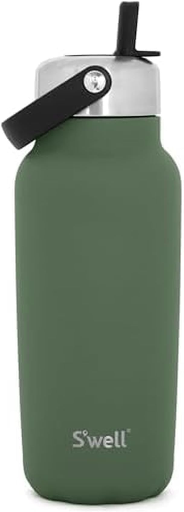 S'well Recycled Stainless Steel Explorer with Flip Straw Lid, 32oz, Green Jasper, Triple Layered Vacuum Insulated Containers Keeps Drinks Cold for 42 Hours and Hot for 10
