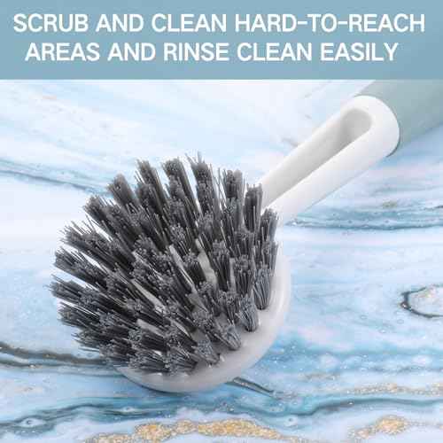 6 Pack Long Handle Dish Scrub Brush Stiff Bristles (6 Count)