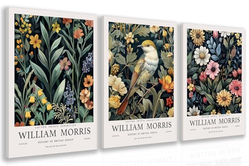 Wrapped Canvas Morris Floral Bird Wall Art Set of 3 (3 Count)