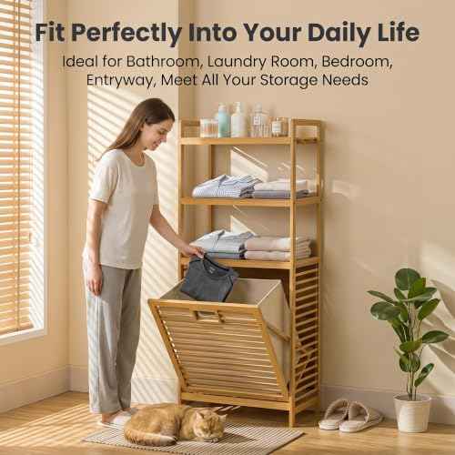 Tilt Out Laundry Hamper with 3 Tier