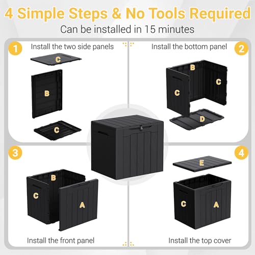 33 Gallon Resin Deck Box All Weather Outdoor Storage Boxes