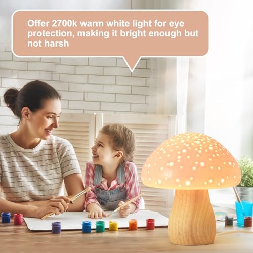 Mushroom Lamp Ceramic Bedside Table Lamp