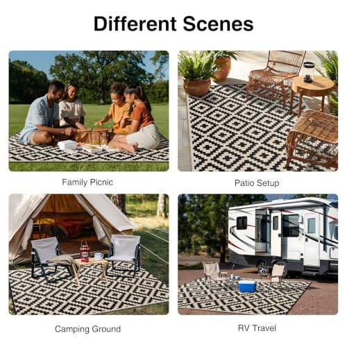 Outdoor Rug 10x14 ft Waterproof Reversible Mat