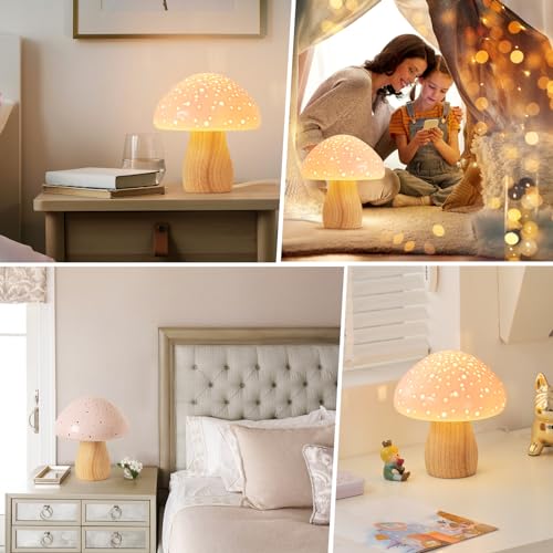 Mushroom Lamp Ceramic Bedside Table Lamp