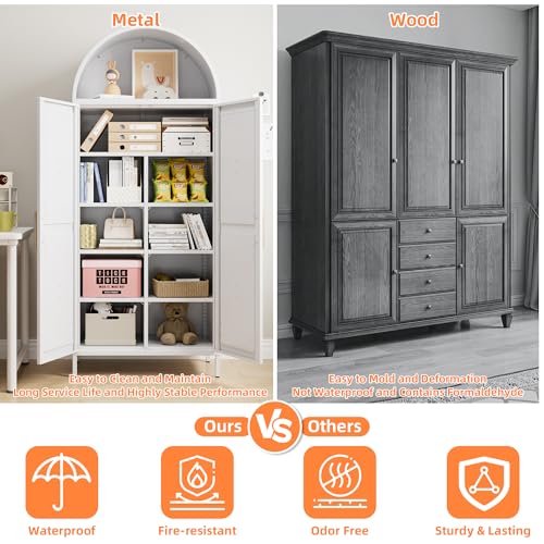 72.8 in Metal Arched Pantry Cabinet