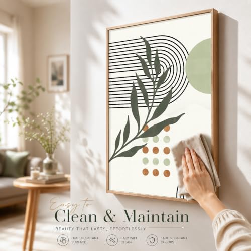 KAlRNE Sage Green Wall Art Abstract Leaves Boho Wall Decor Set (3 Count)