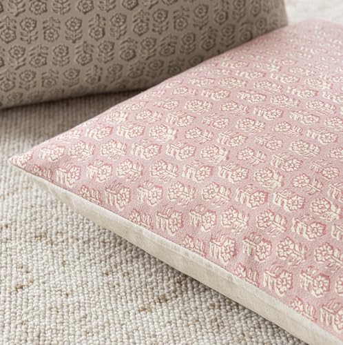 Decorative Floral Print Throw Pillow Covers 22×22 Light Pink (2 Count)