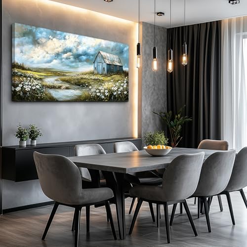 Large Canvas Wall Decor For Living Room Wall Art For Bedroom Field Scenery Flower Watercolour Painting Office Restaurant Mural Printing Artwork Picture Ready To Hang Home Decor 30x60 In