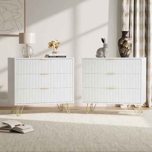 3 Drawer Nightstand Set of 2